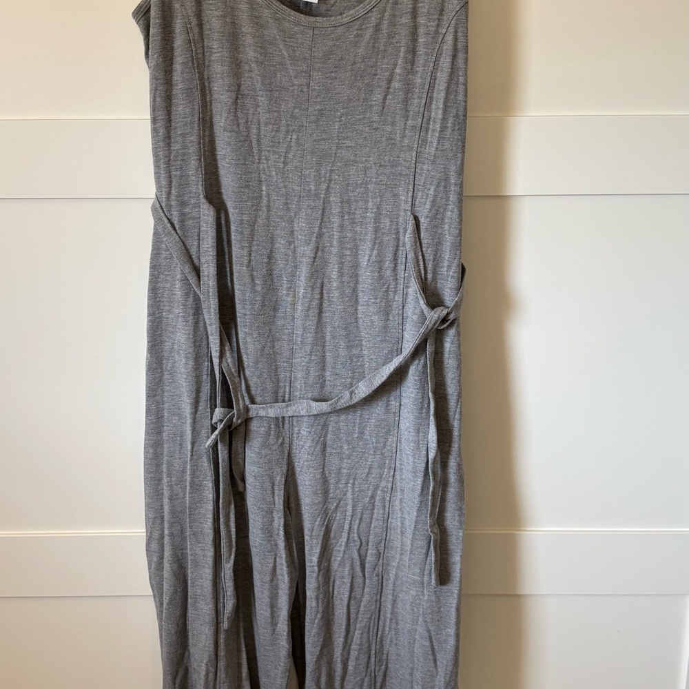 Smash + Tess Gray Sleeveless Romper with Tie Waist